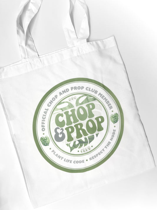 chop & prop club member tote bag
