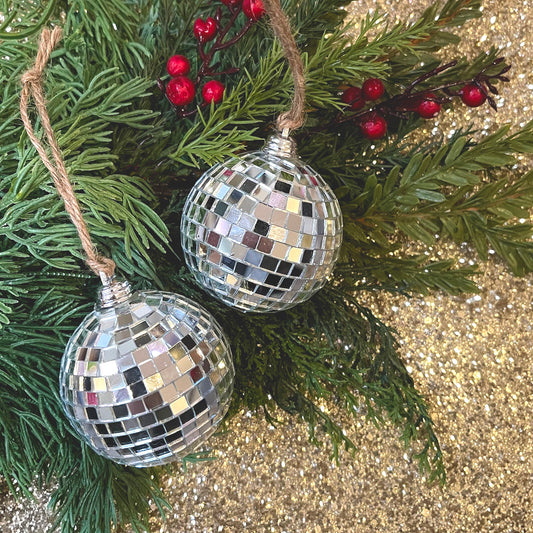 disco ball ornament mirrored holiday tree decoration