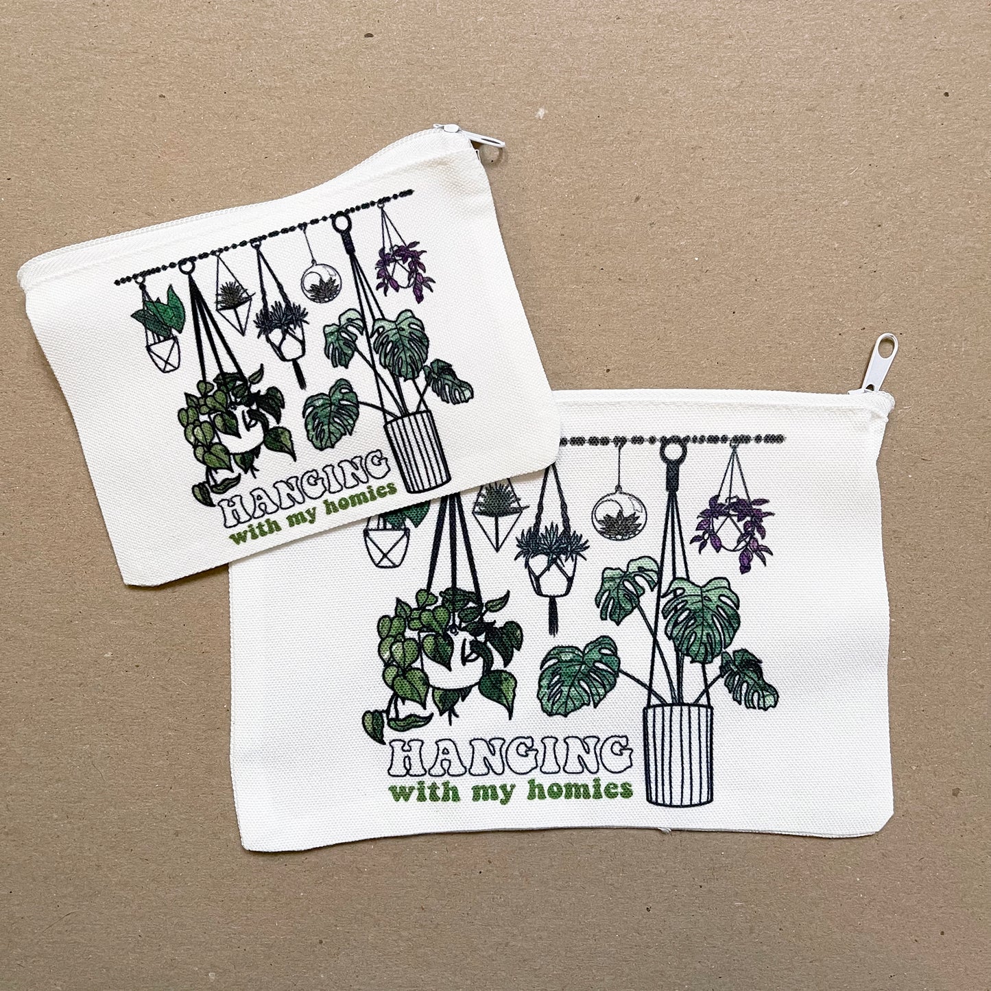 hanging with my homies houseplants mini zipper pouch