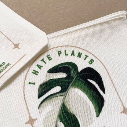 i hate plants (just kidding could you imagine) zipper bag