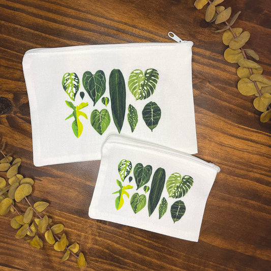 plant leaf illustration zip pouch