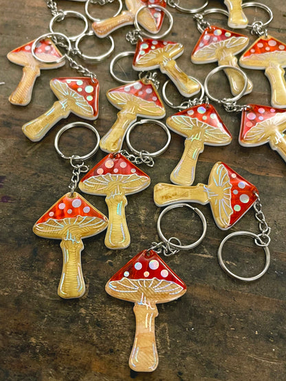 mushroom keychains