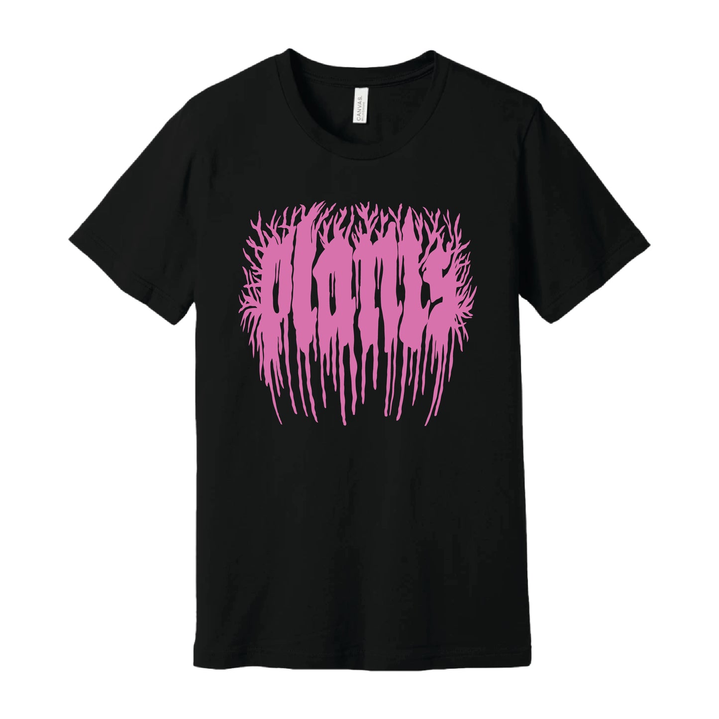 plants black metal logo tshirt black/pink