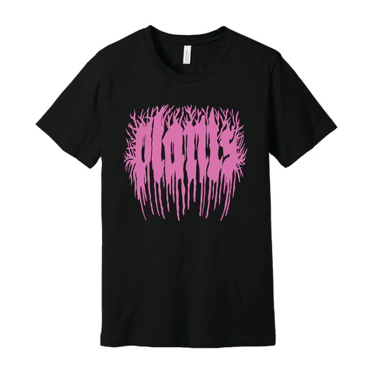 plants black metal logo tshirt black/pink