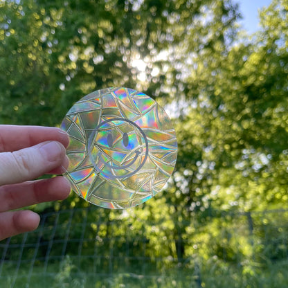 holographic happy face sun catcher window decal