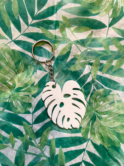monstera leaf keychain various colors