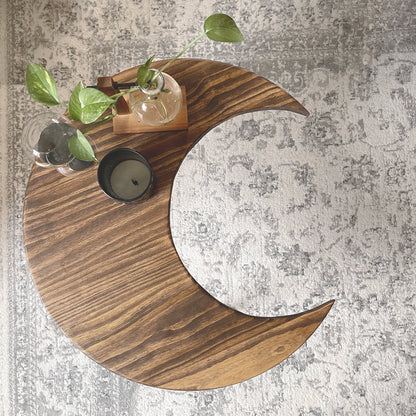 crescent moon table w/ hairpin legs handmade furniture